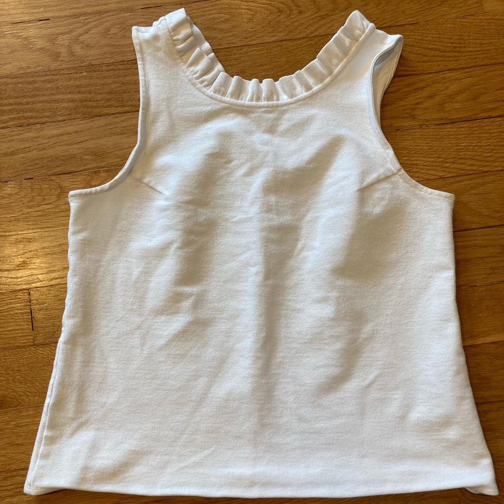 Gap white ruffle trim tank - xs